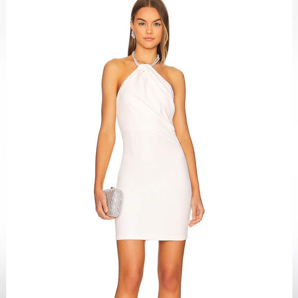 Solace London kami mini dress in cream